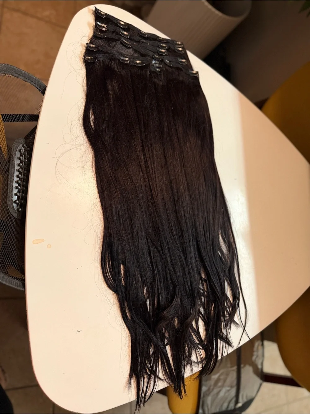Premium Black Clip-In Human Hair Extensions - Sleek Natural Black